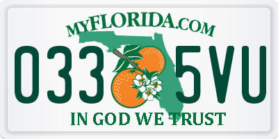 FL license plate 0335VU