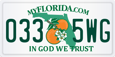 FL license plate 0335WG
