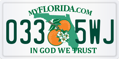 FL license plate 0335WJ