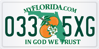 FL license plate 0335XG