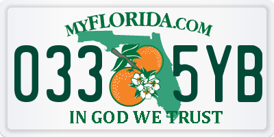 FL license plate 0335YB