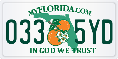 FL license plate 0335YD