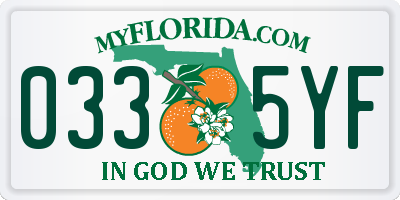 FL license plate 0335YF