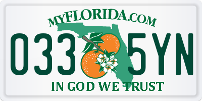 FL license plate 0335YN