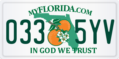 FL license plate 0335YV