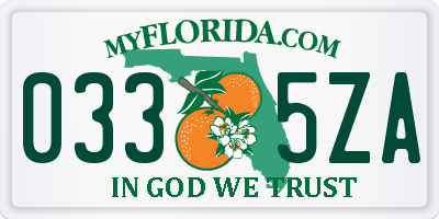 FL license plate 0335ZA