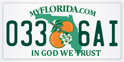 FL license plate 0336AI
