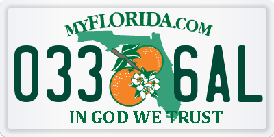 FL license plate 0336AL