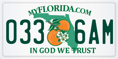 FL license plate 0336AM