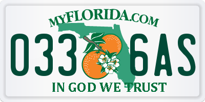 FL license plate 0336AS