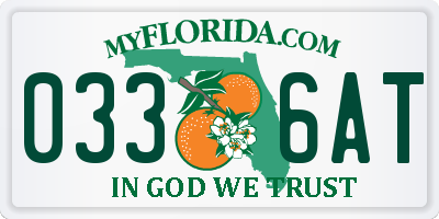 FL license plate 0336AT
