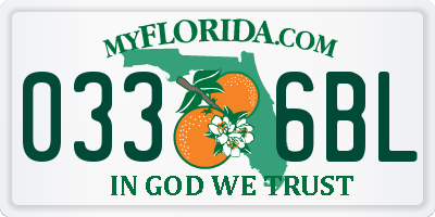 FL license plate 0336BL