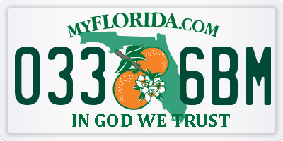 FL license plate 0336BM