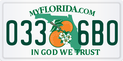 FL license plate 0336BO