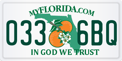 FL license plate 0336BQ