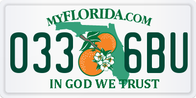 FL license plate 0336BU