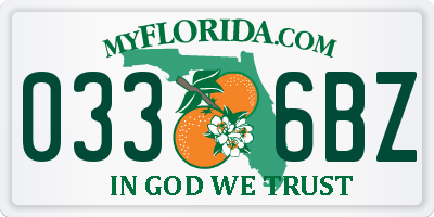 FL license plate 0336BZ