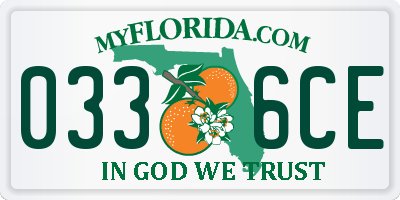 FL license plate 0336CE