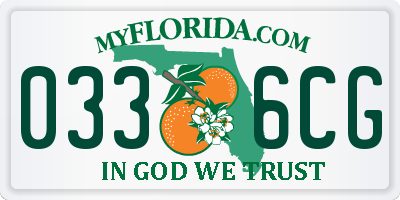 FL license plate 0336CG