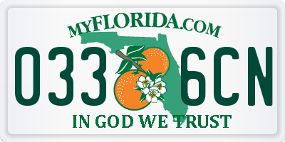 FL license plate 0336CN