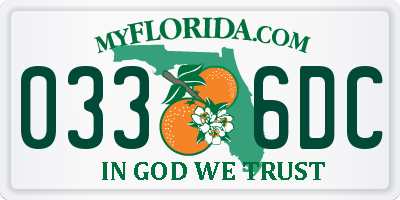 FL license plate 0336DC