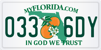 FL license plate 0336DY