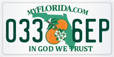 FL license plate 0336EP