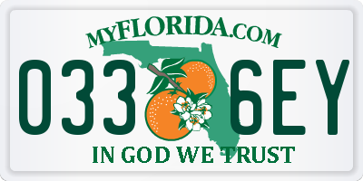 FL license plate 0336EY