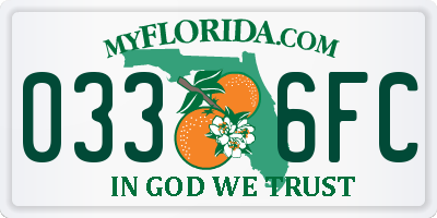 FL license plate 0336FC
