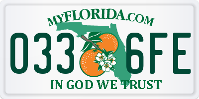 FL license plate 0336FE