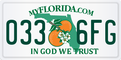 FL license plate 0336FG