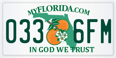 FL license plate 0336FM
