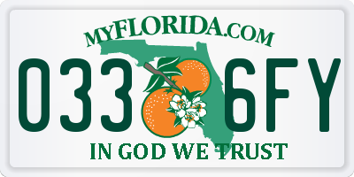 FL license plate 0336FY