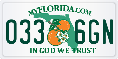 FL license plate 0336GN