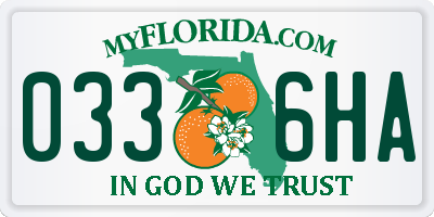 FL license plate 0336HA