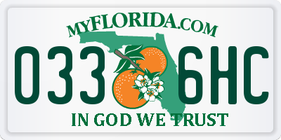 FL license plate 0336HC