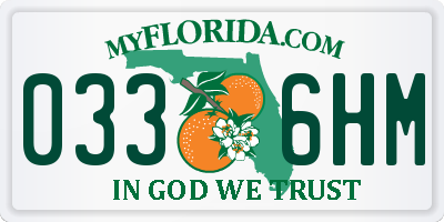FL license plate 0336HM