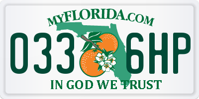 FL license plate 0336HP