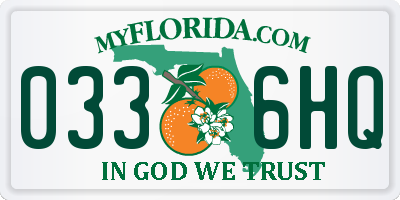 FL license plate 0336HQ