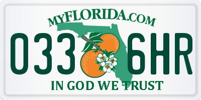 FL license plate 0336HR