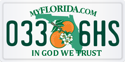 FL license plate 0336HS