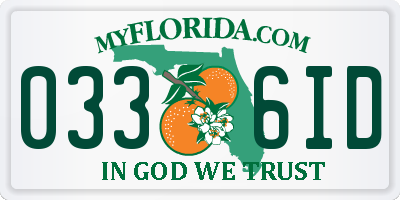 FL license plate 0336ID