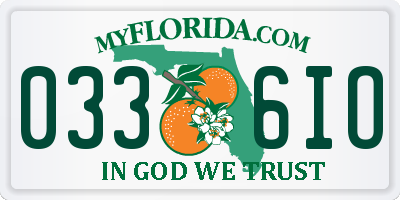 FL license plate 0336IO