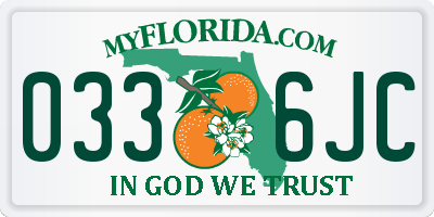FL license plate 0336JC