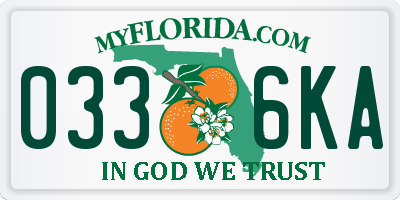 FL license plate 0336KA