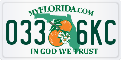 FL license plate 0336KC
