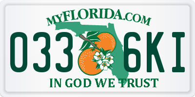 FL license plate 0336KI