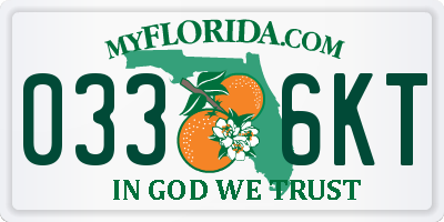 FL license plate 0336KT