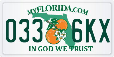 FL license plate 0336KX