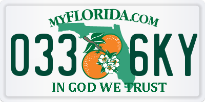 FL license plate 0336KY